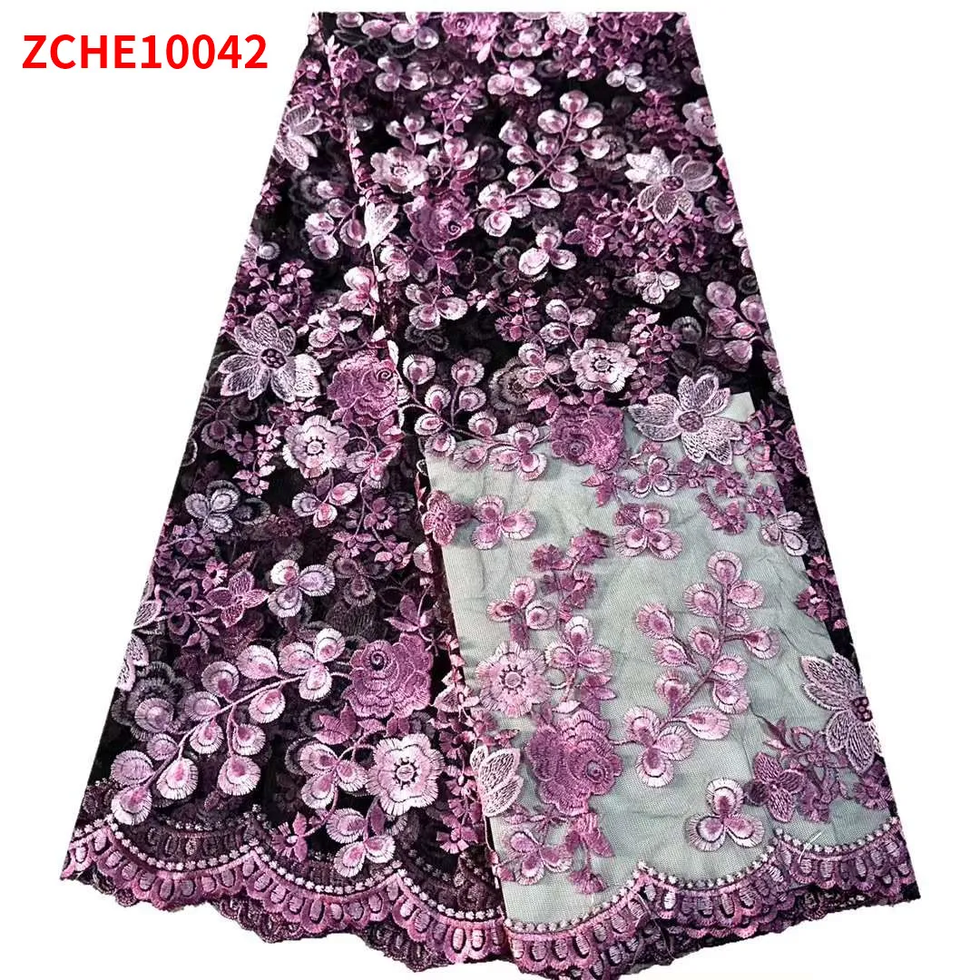 Mesh embroidered tulle for two-tone embroidery applique garments fabric