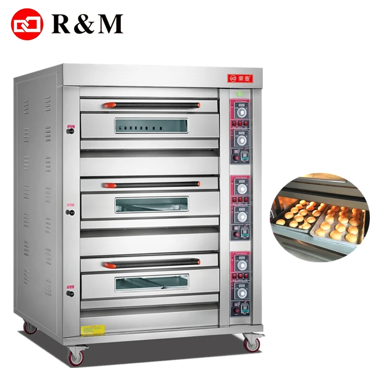 
3 layer 9 tray gas bread oven,bakeri oven gas bread bakery machine 