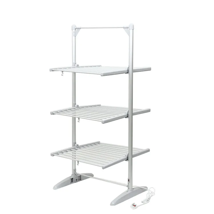 Floor Foldale Three Ply Heated Airer Electric Cloth Drying Rack