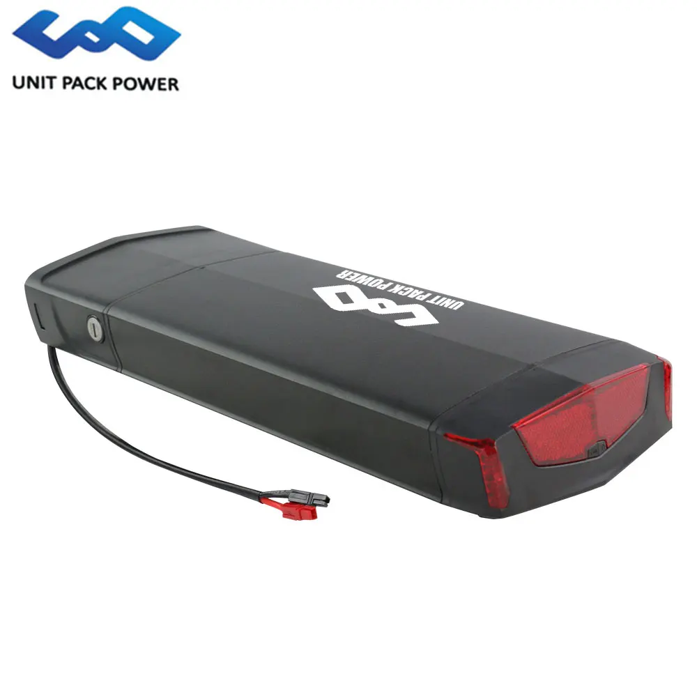 Customized 12v-72v Li-Ion Rear Rack Battery With 10Ah-30Ah for Electric Bicycles Motors up to 1000w 750w