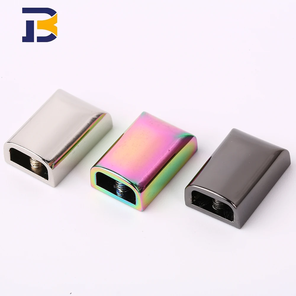 Zinc alloy casting hardware luggage accessories metal zipper rope end plug rainbow decoration