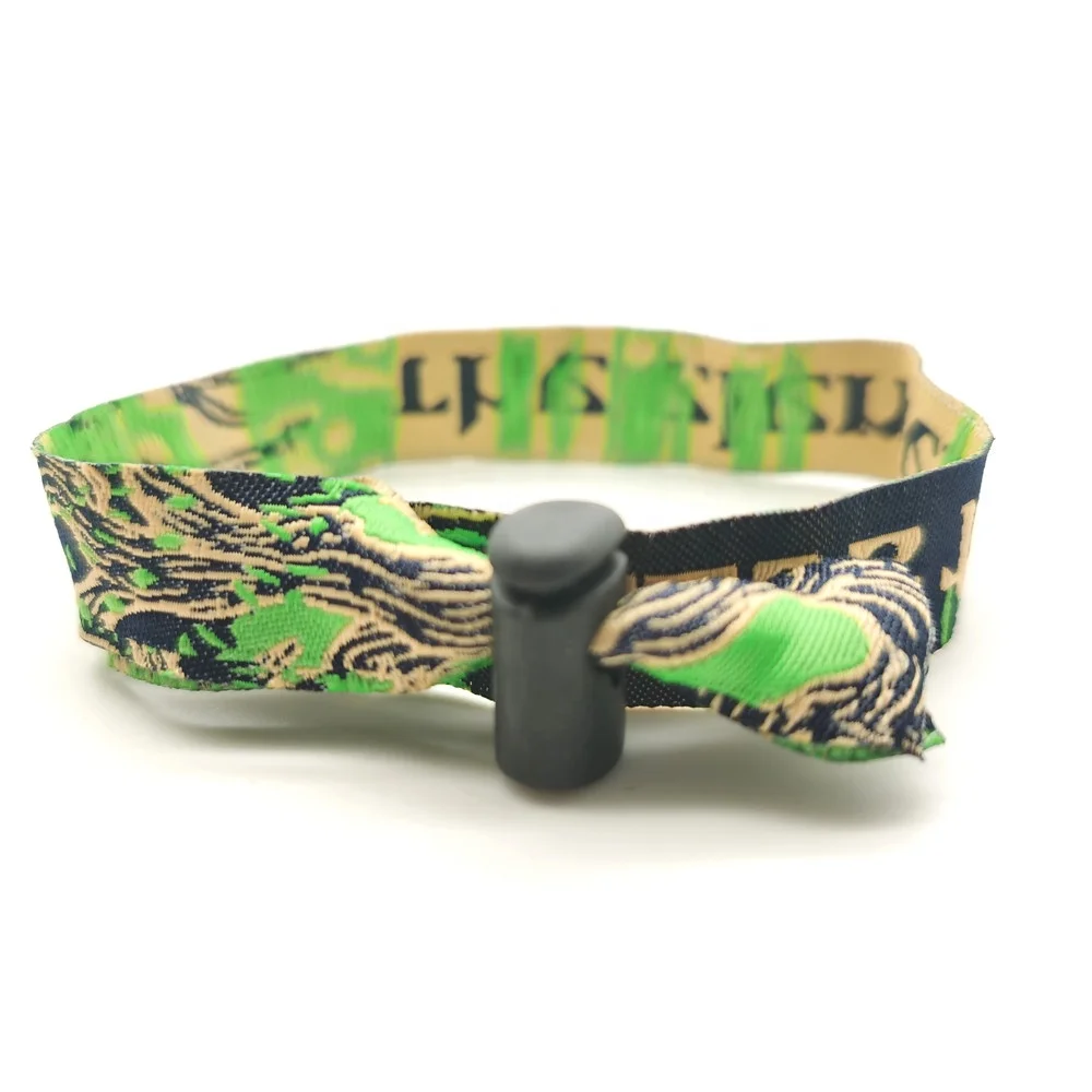 Custom Festival Fabric woven Wristbands embroidery textile Cloth Wrist bands For Events