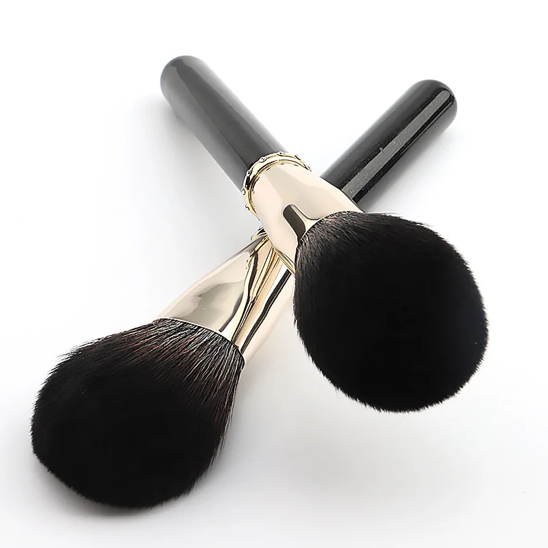 Customize personalized makeup brush set 12pcs black high end soft goat makeup brush