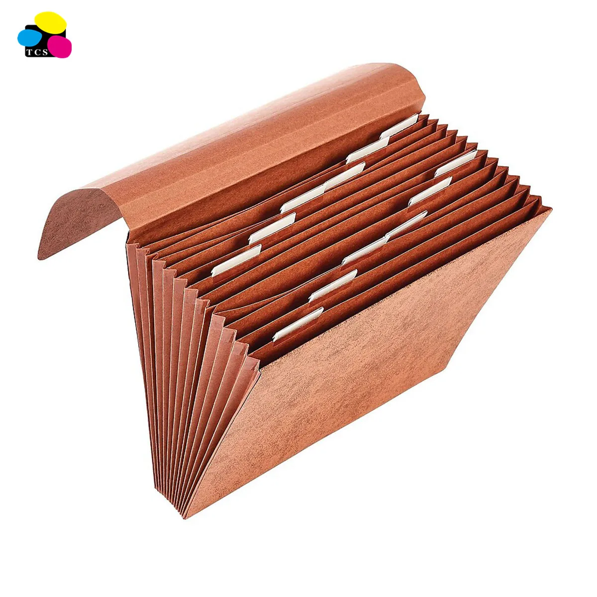 office supply Brown 13-Pocket Letter Size Blank Index Letha-Tone Expanding File