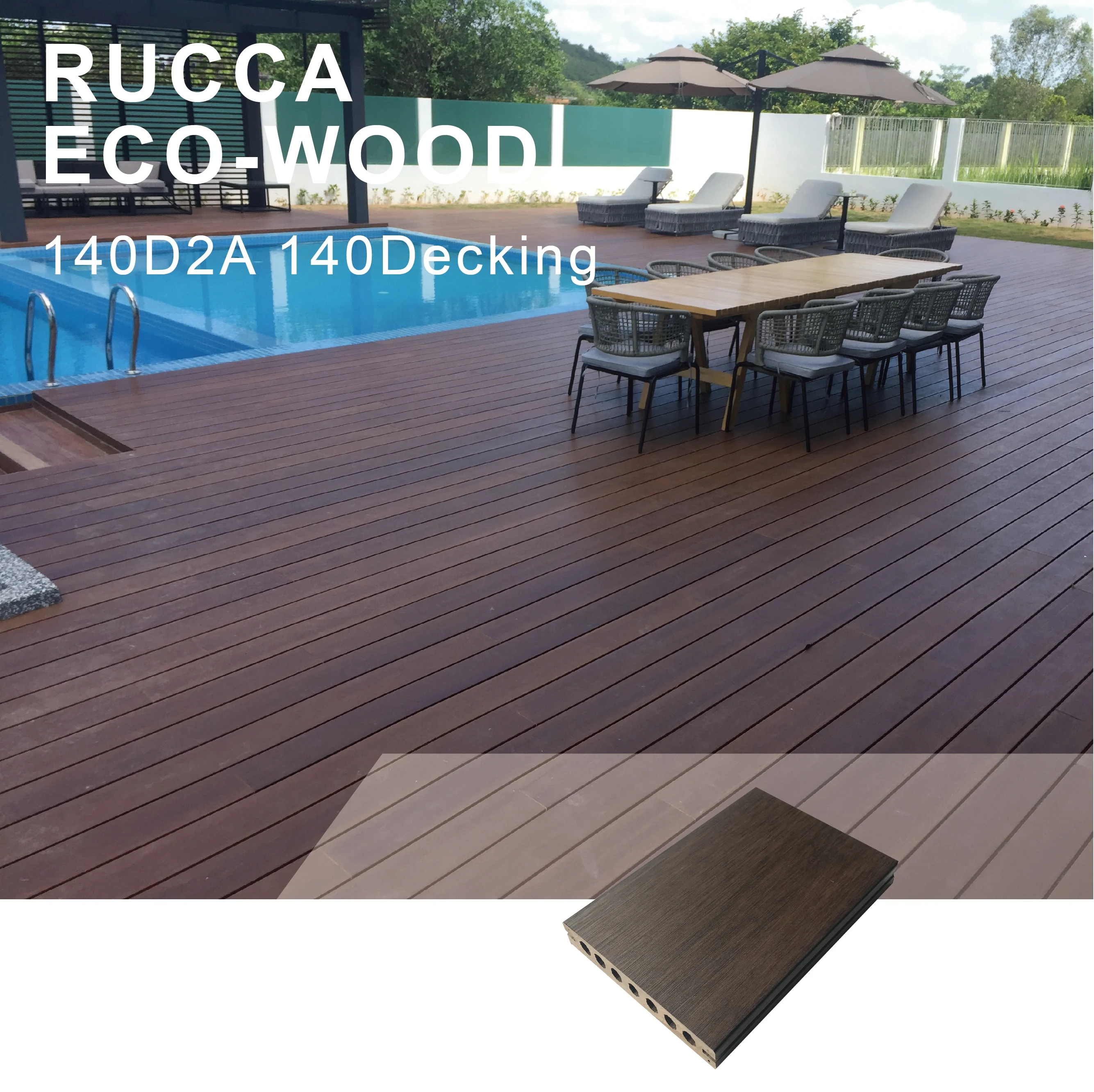 Деревянный Пластиковый композитный пол из твердой древесины, материал для настила лодки 140*25 мм