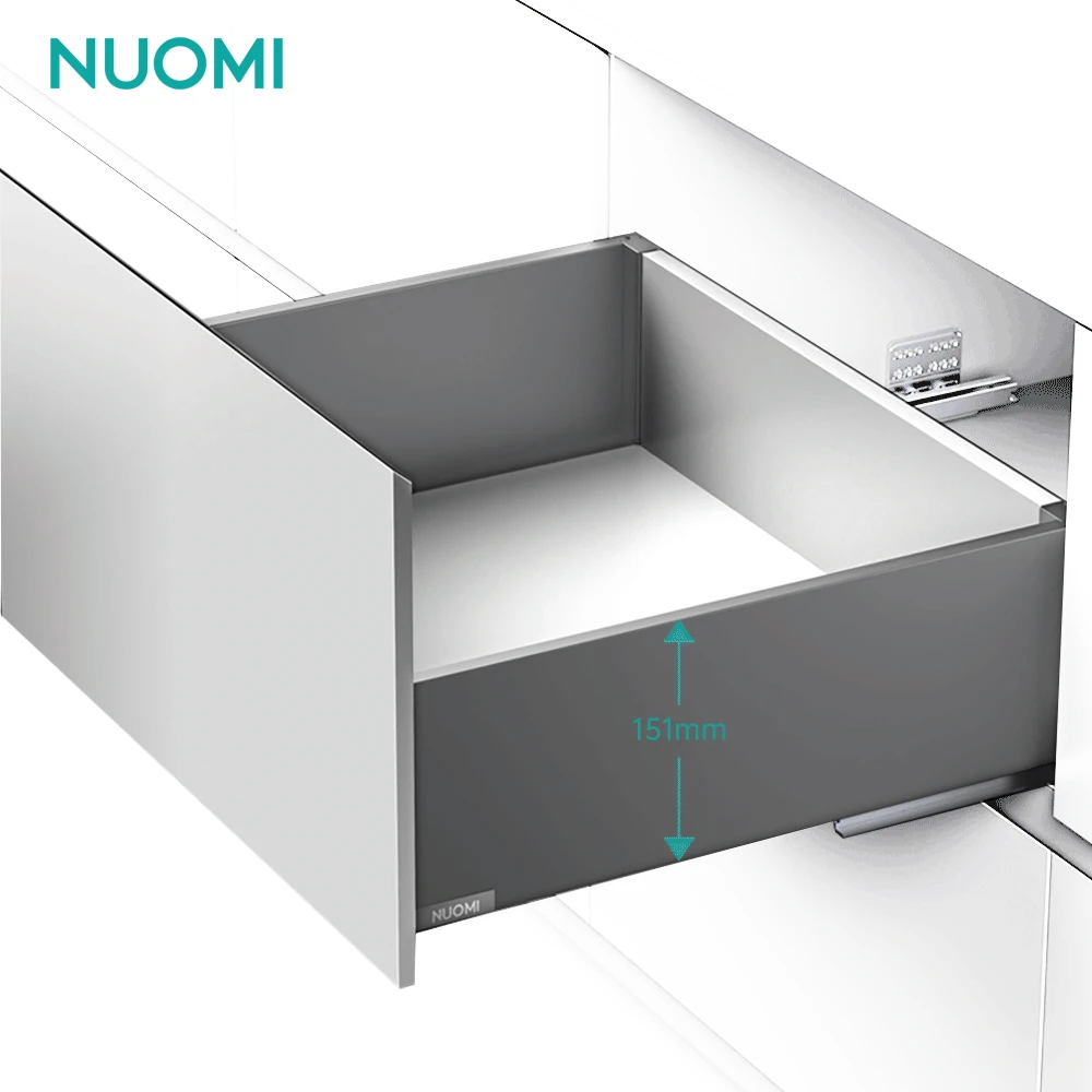 NUOMI ELEGANT 151mm Height Heavy Duty Drawer Box Slide Soft Close Cabinet Accessories Thin Undermount Kitchen Sliding Drawer