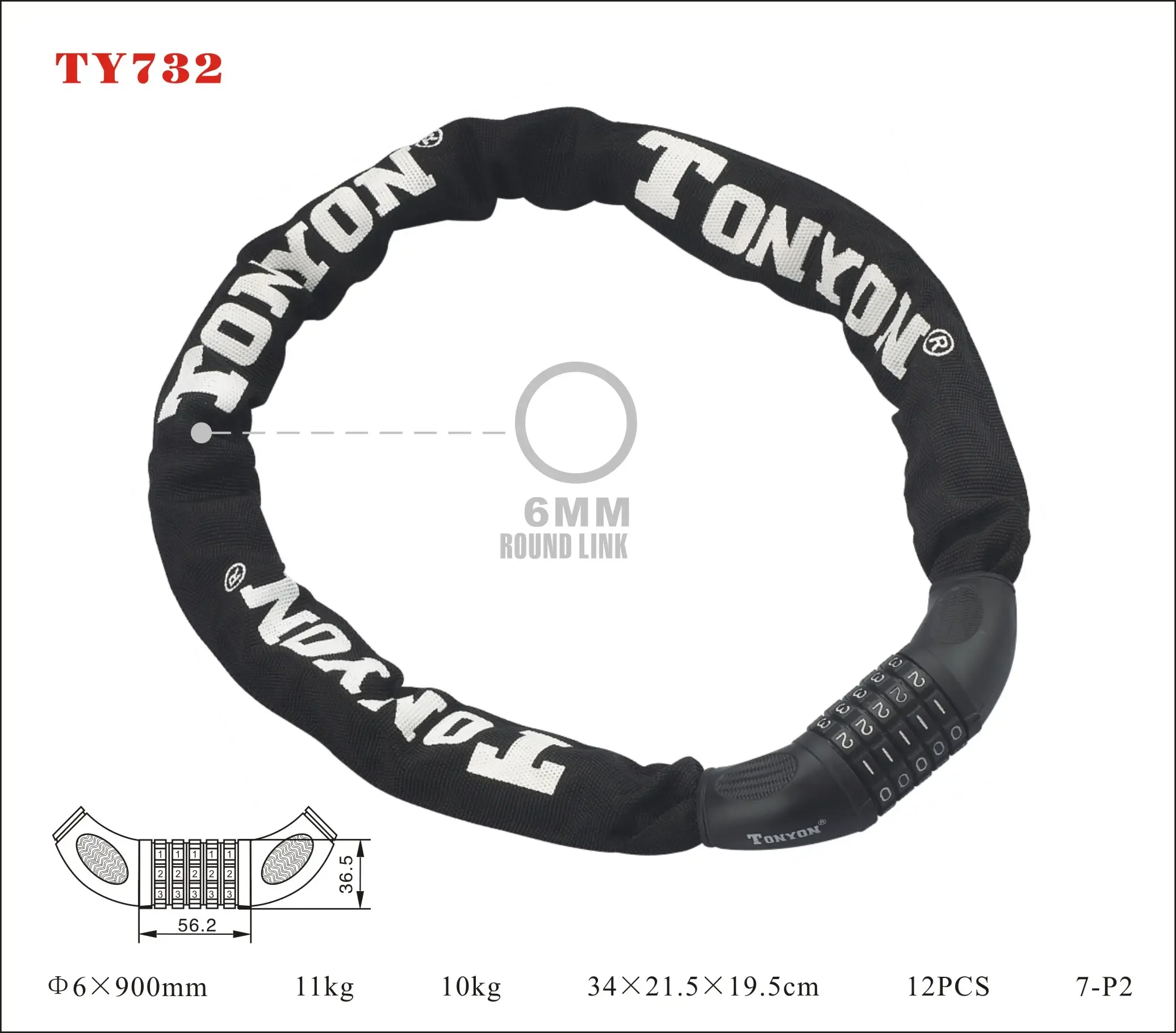 Tonyon Customizable Durable Bike Anti-theft Heavy Cycle Lock Motorcycle Bicycle Chain Lock