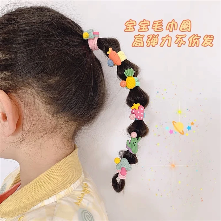 2022 Fashion 10pcs High elastic headband small rubber band 9 colors hair ties set for kids