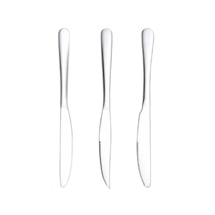  Promotion Three Different Serrated Blade Stainless Steel butter Steak dinner Knife Set For Hotel Restaurant Home