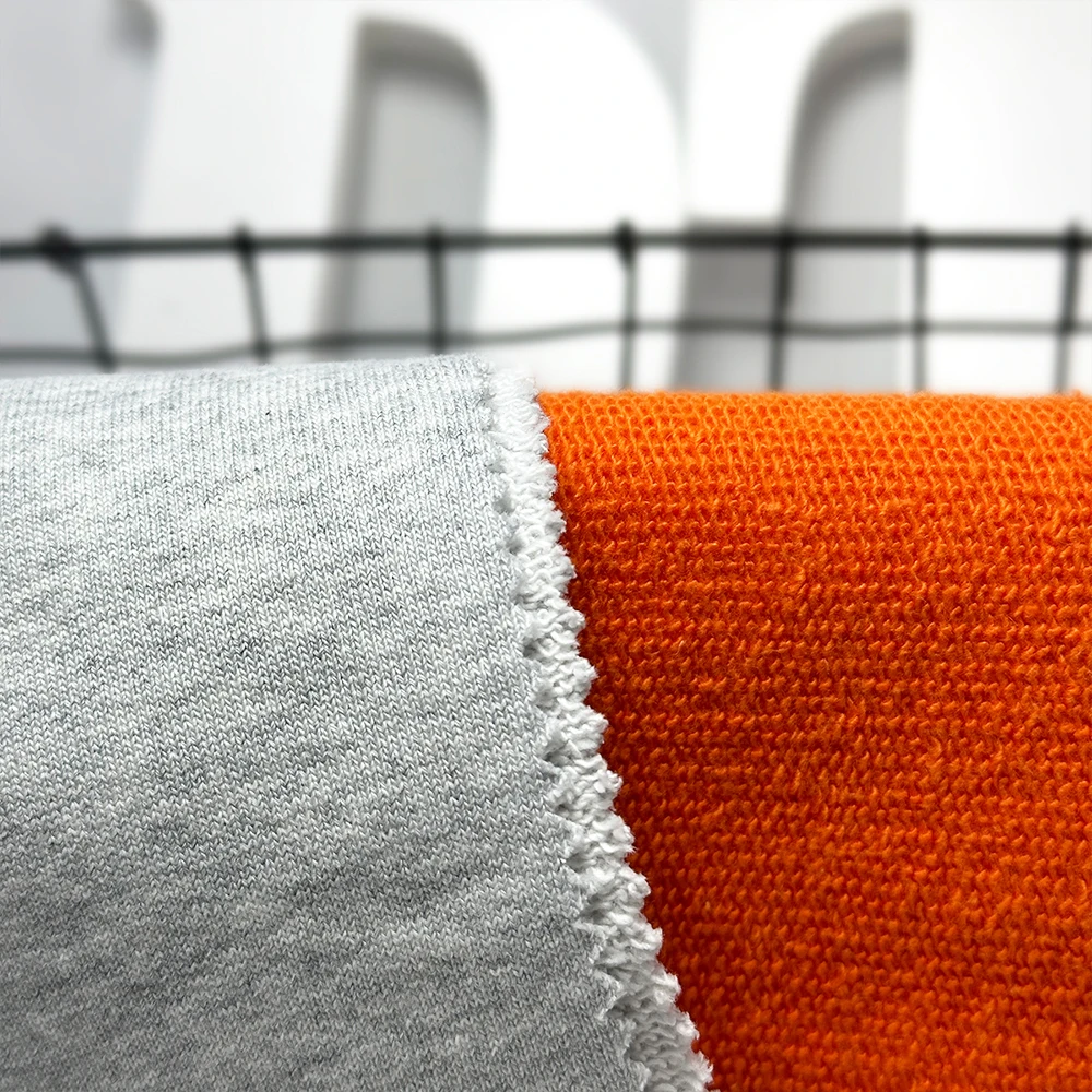 400 Gsm Loopback Fabric Heather Grey 400gsm Boucle French Terry 100% Cotton Heavy Weight Knit Textile Material Fabric For Hoodie