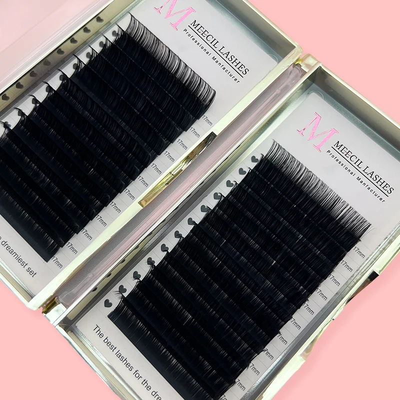 silk classic individual lashes extension trays dark black silk mink lash extension supplies