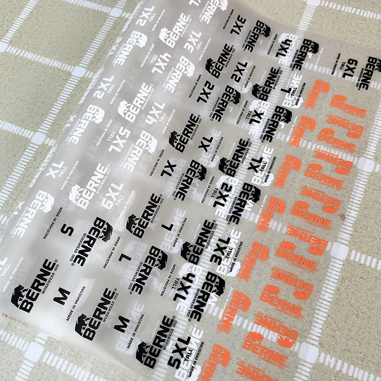 Garment tagless washing care label screen heat transfer printing for clothing