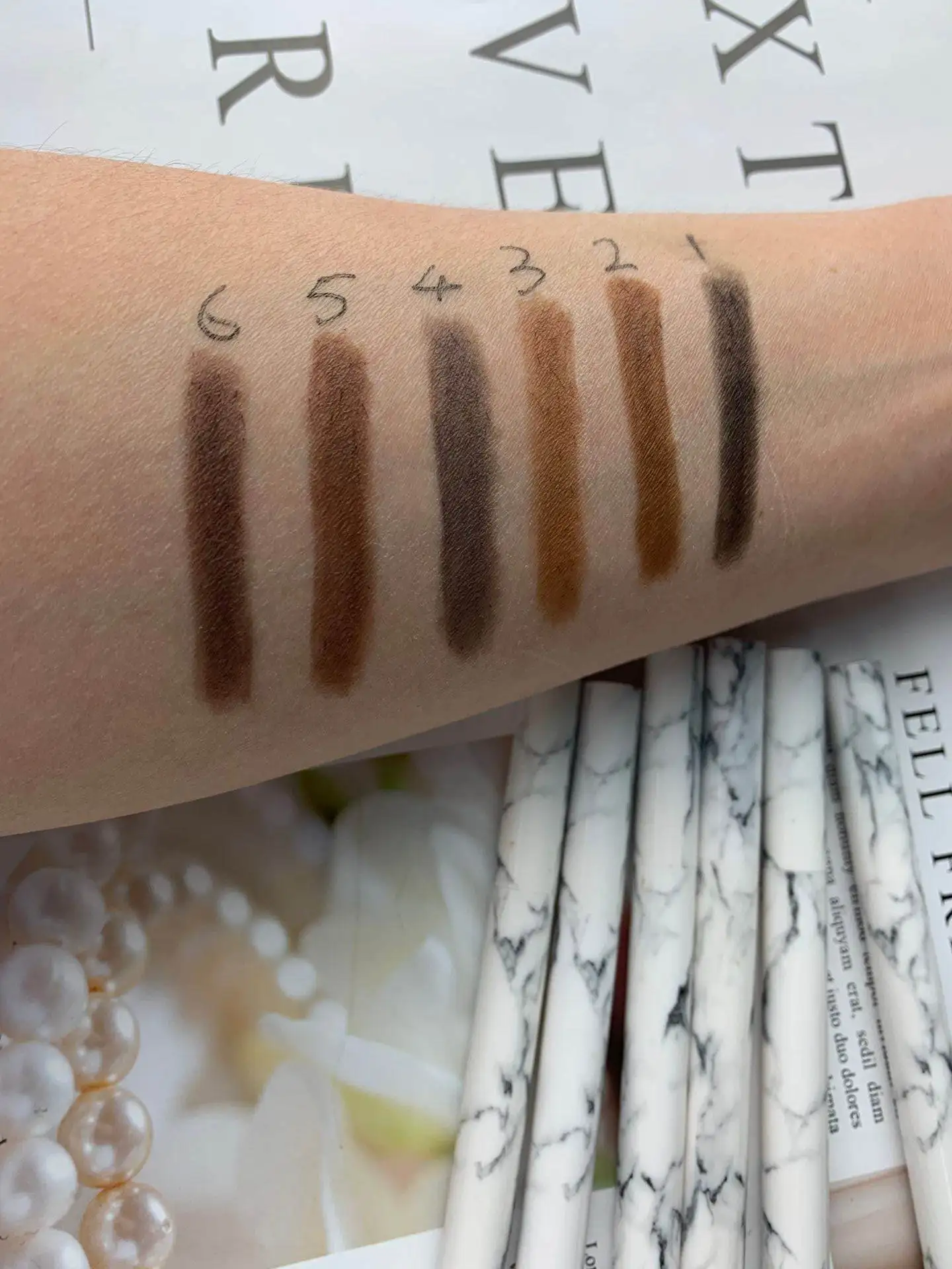 Wholesale Waterproof Private Label Automatic Makeup Eye Brow Pink Triangle Pencil 3D Custom Eyebrow Pencil with Brush