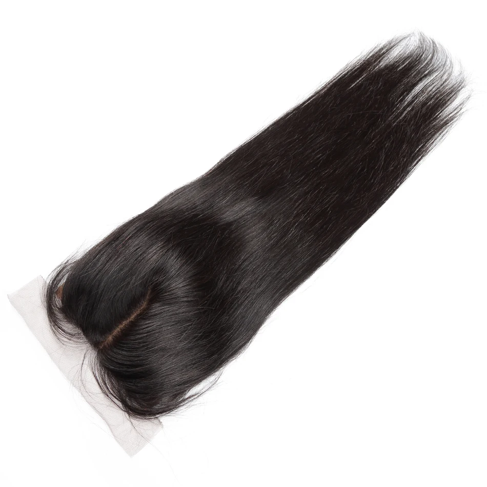Addictive Hot Selling Wholesale Brazilian Hair Pre-plucked with Baby Hair for Black Base Closure Straight Silk Women 4*4