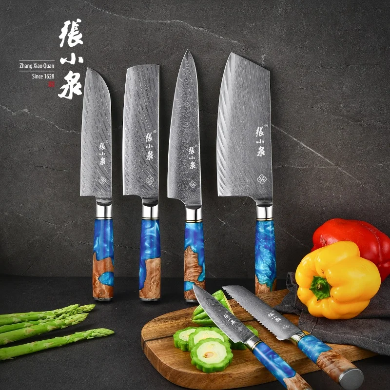 Zhang Xiaoquan damascus cleaver knife sharp chopping slicing meat cleaver knife