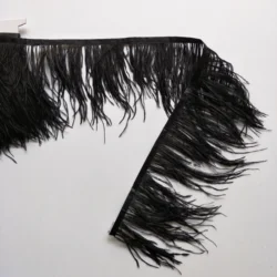 Cheap sale beautiful Champagne Ostrich Feather Fringe Trim for dress