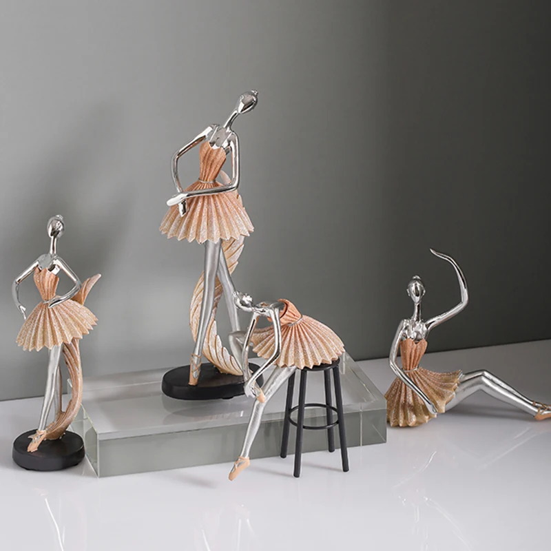 Nordic Luxury Abstract Character Decoration For Living Room Creative Desktop Small Ornaments Ballet Girl