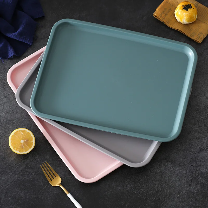 Rectangle Plastic Non-Slip Tea Coffee Tray Meal Service Restaurant Food Tray Serving Tray