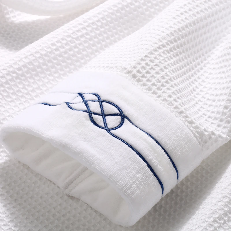
Luxury 5 Star Hotel Turkish Cotton Waffle Weave Bathrobe With Terry Toweling Inner 
