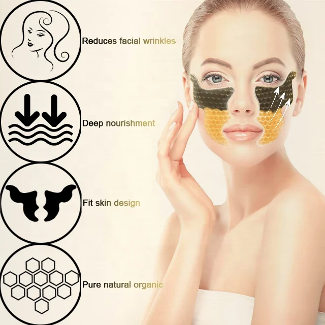 Non-Silicone Whitening Beauty Skin Peel Off Mask Vitamin E Anti-Wrinkle Smooth Smile Wrinkle Lines Facial Patches