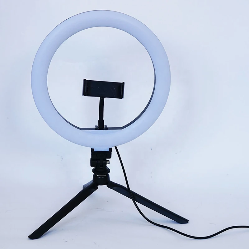 Wholesale 10inch Led RGB Selfie Ring Light With mini tripod Control Video Light desk ring light