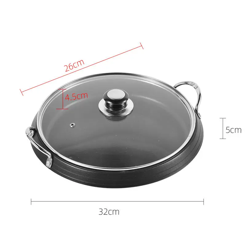 Technology Production Household Small Desktop Grill Round Bake Ware With Glass Lid
