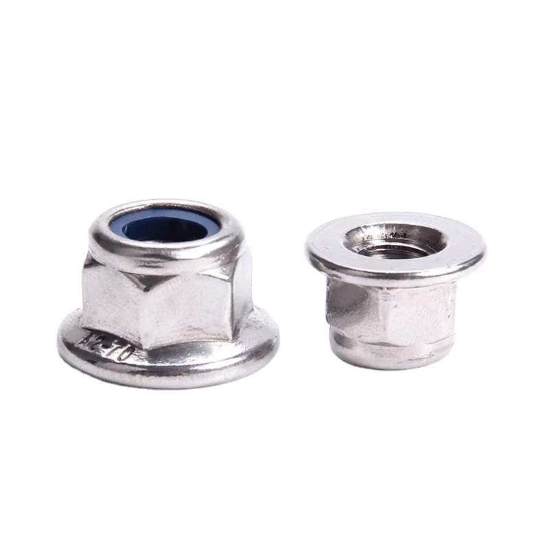 Нержавеющая сталь 18-8 супер дуплекс безопасный 2205 2507 A286 904L Inox AISI 304 316 шестигранный фланец нейлоновая вставка самоблокирующая гайка DIN6926