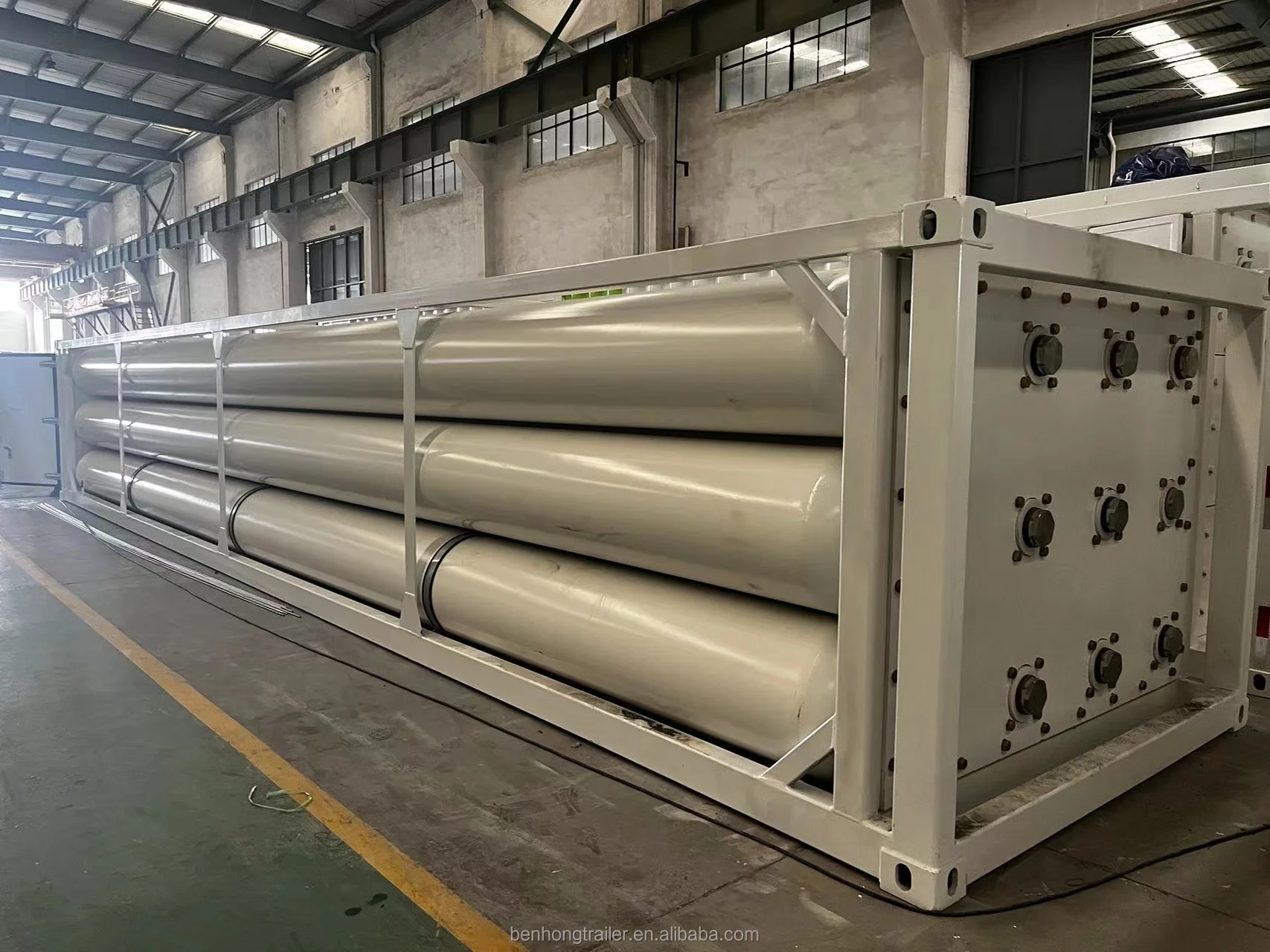 Benhong direct sales 9-Tube Semi Trailer CNG Cascade CNG Tank Long Tube Trailer for Storing and Transporting