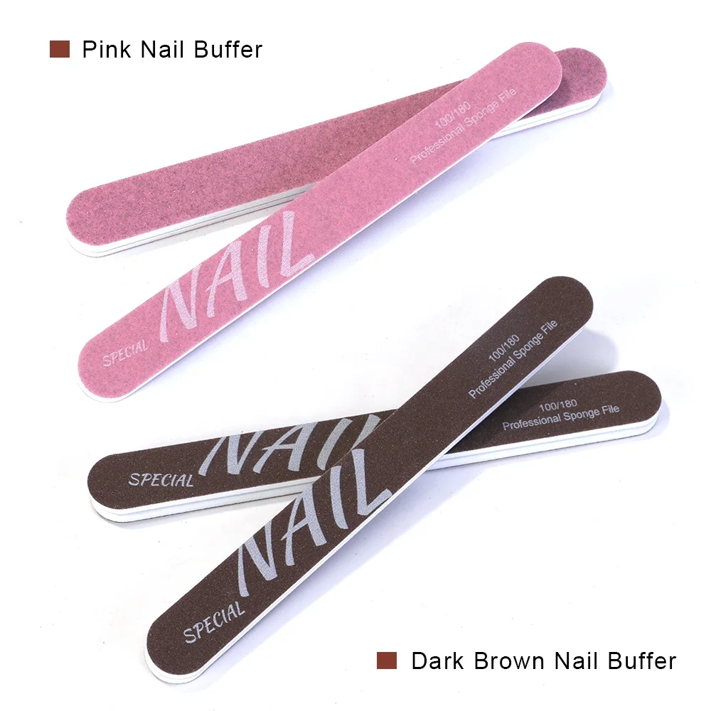 Gelsky Brown Disposable Nail Buffer File Block Straight Shape Buffer Block 100 180 Nail Buffer