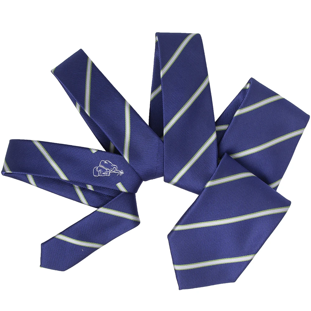 100% Polyester Woven Neck Tie with Custom Logo below Knot Mark Located-Reasonable Price Polyester Tie