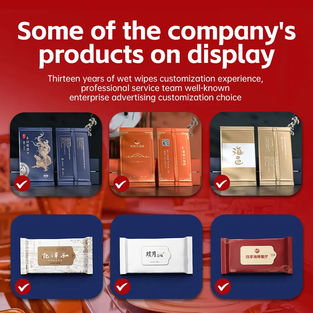 Portable Single Pack Wet Wipe Pure Water For Travel Restaurant Hotel Custom Logo Nonwoven Wipe Tissue