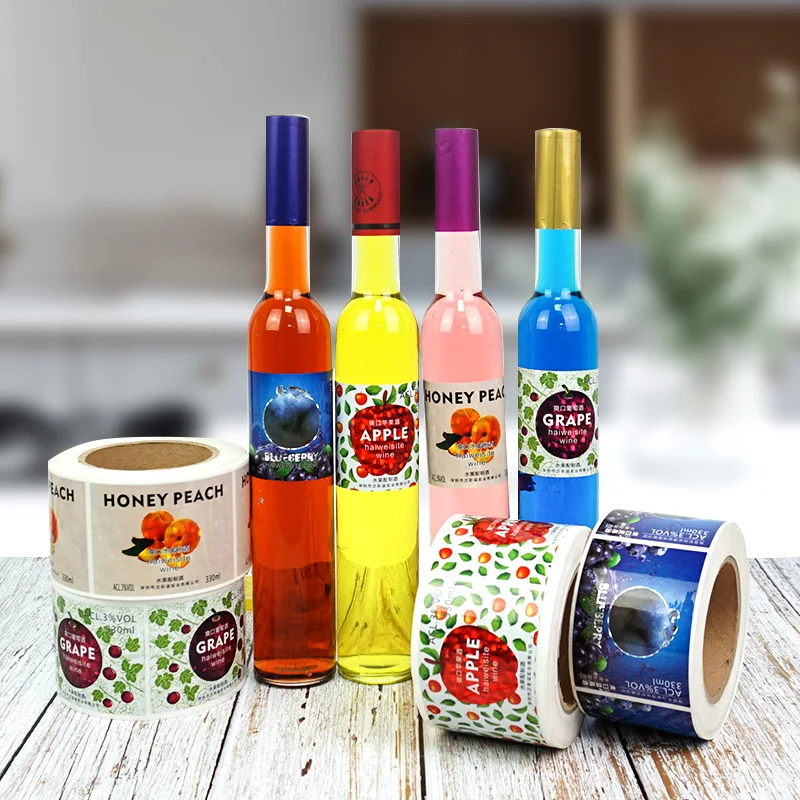 Wine Glasses Bottle Labeling Printer Sticker  For Brandy Vodka Whisky Tequila Gin Spirits Private Beer Label Customized