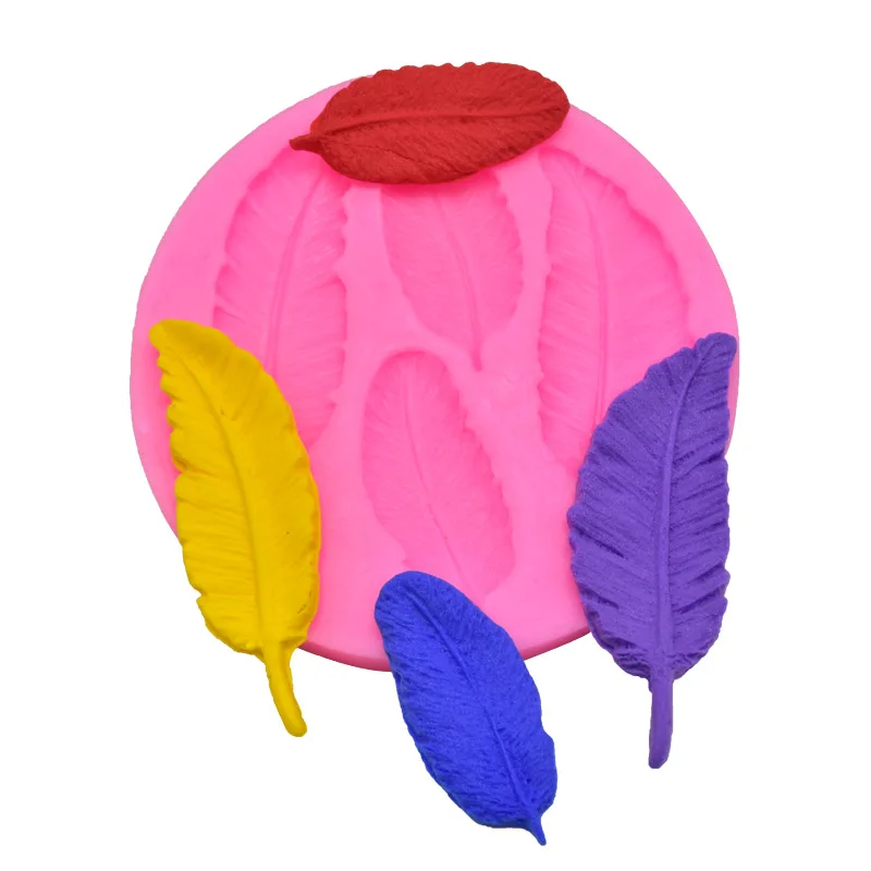 Various Leaves Silica Gel Mould For Soap Cake Jelly Maple Leaf And Feather Fudge Candy Silicone Molds