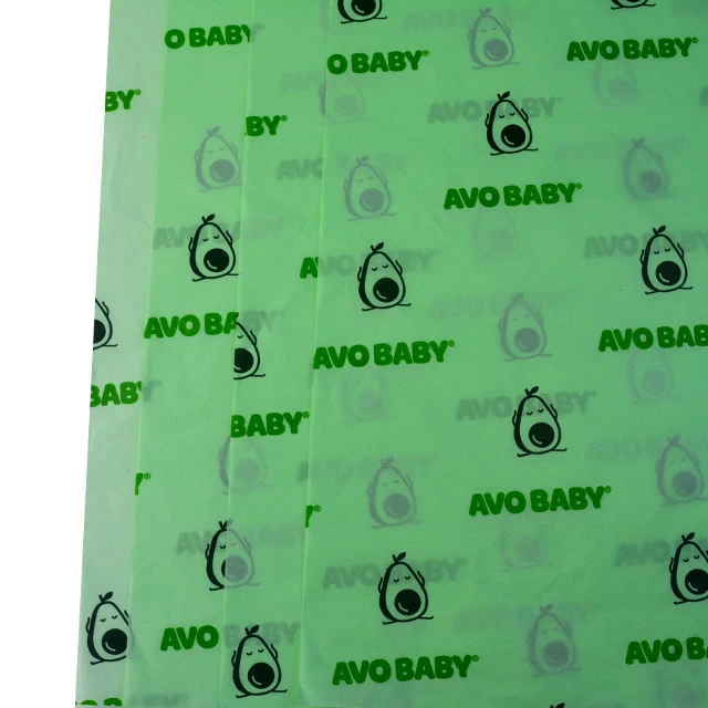 printed colour green brand clothing wrapping custom logo gift tissue paper