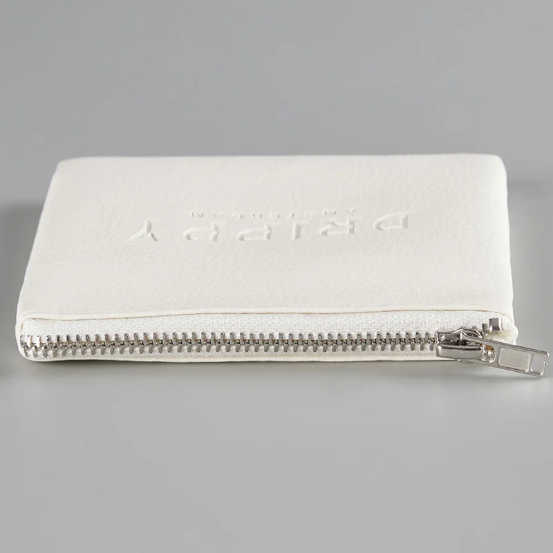 Customized Pu Leather Zipper Bag Fashion White Pu Leather Iron Zipper Purses and Handbags Wholesale Makeup Bag Jewelry Packaging