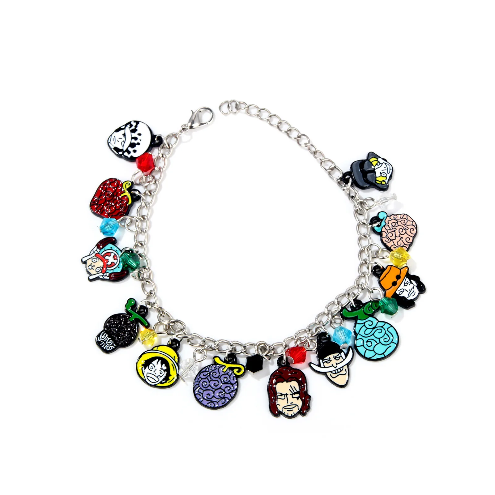 New Arrival Fashion Jewelry Bracelets Cartoon Character Ace Shanks Luffy Metal Alloy Anime Chain Friendship Bracelet