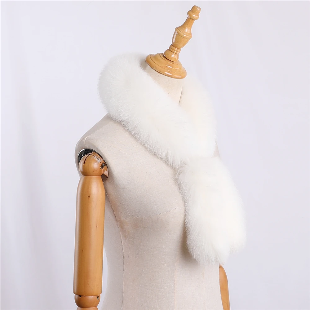 New Fashion Genuine Real Fox Fur Scarf Womens Winter Natural Fur Scarf Scarves Neckerchief Real Fur Muffler Lady Wrap Solid Tail