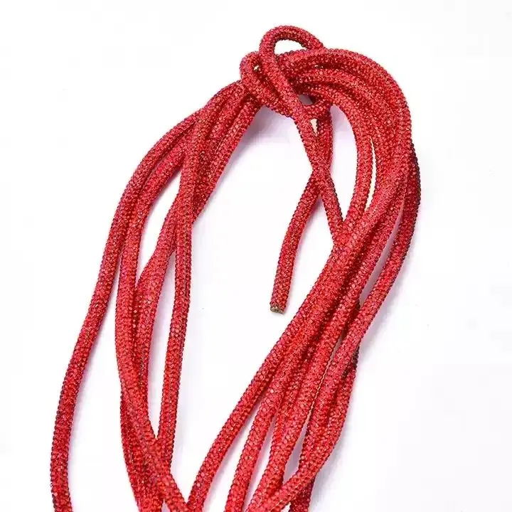 Honor of crystal 6mm DIY Round Diamond Rhinestone Adhesive Rope Trimming Cord Rope For Hoodies Shoe Lace