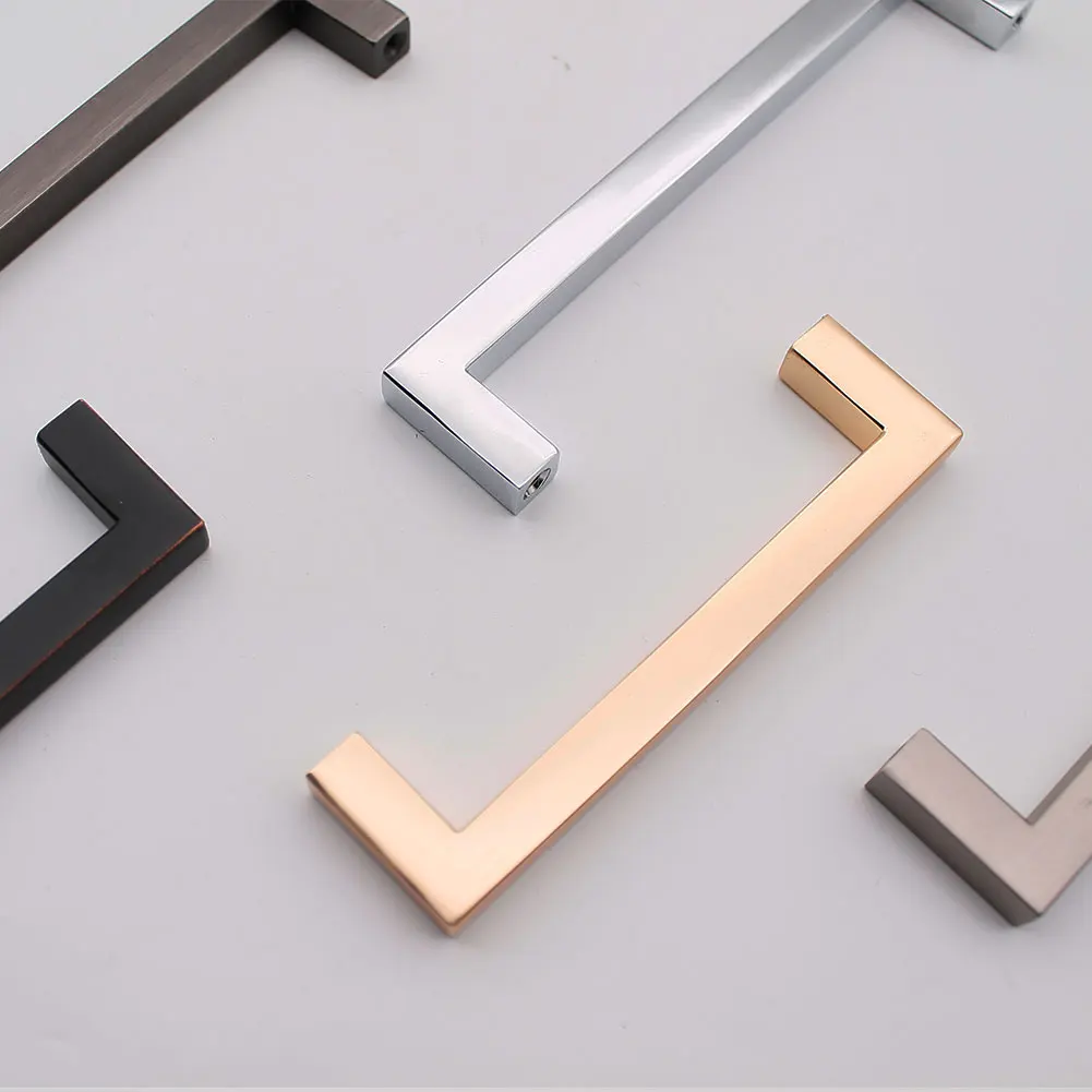 Simple design Black Furniture Metal Handle Square oil rubbed bronze cabinet Pull Handles