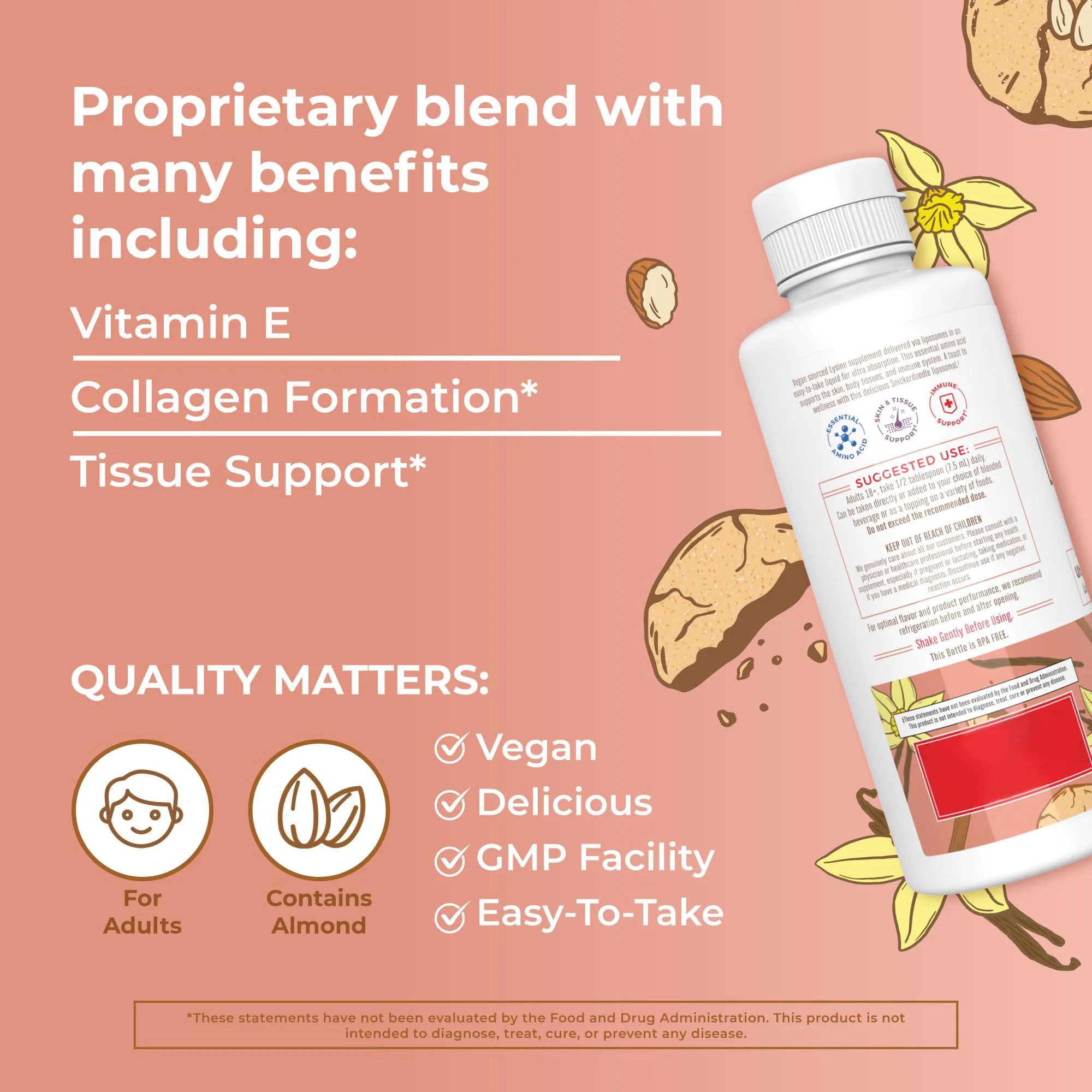L-Lysine Drop for Immune Support Gluten-free No Sugar L Lysine Liquid Drop