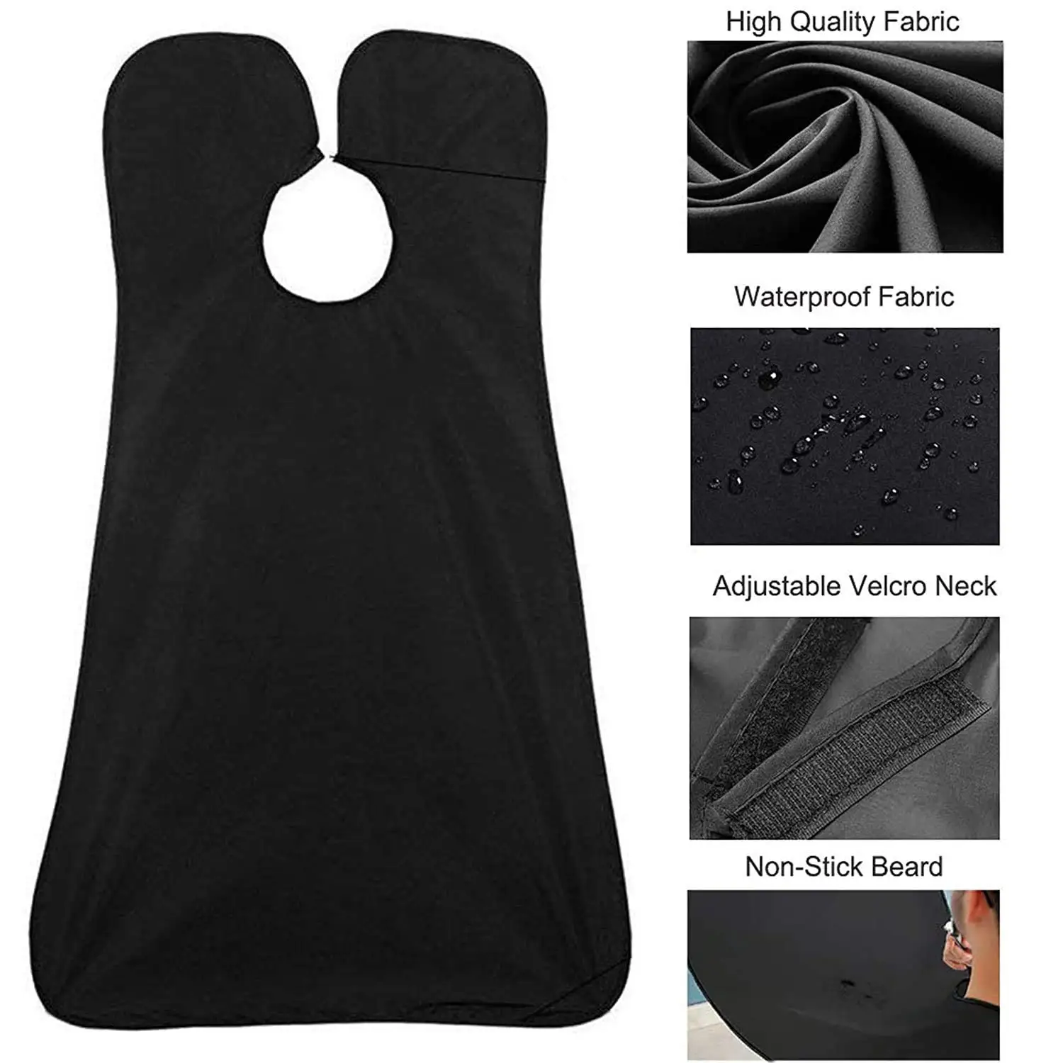 Beard Bib Beard Apron,Waterproof Beard Apron Cape for Trimming,with 4 Suction Cups Best Gift for Boyfriend/Husband/Fathers day