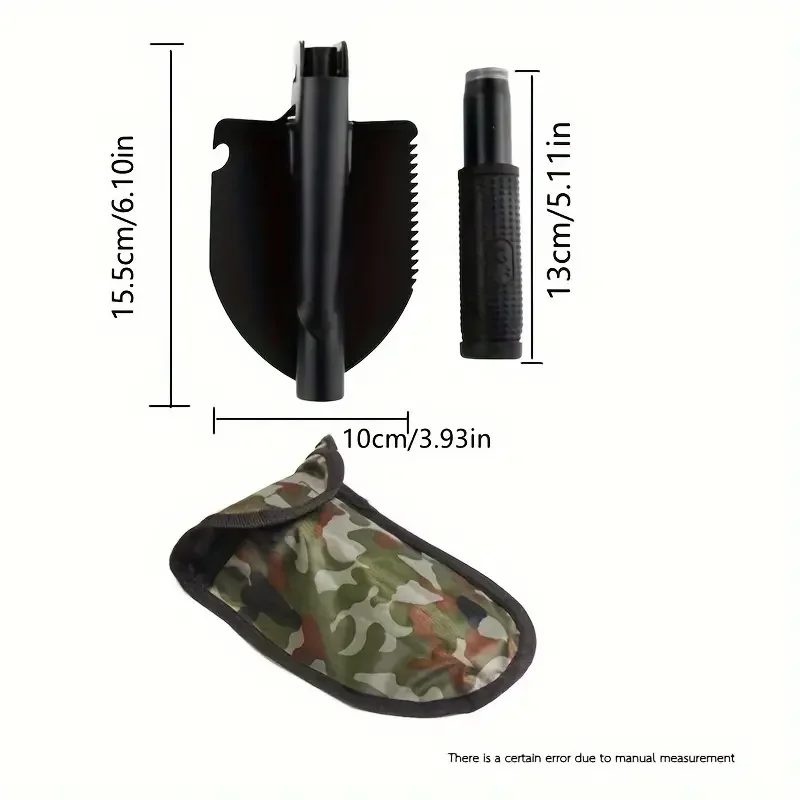 Factory Wholesale Outdoor Hiking Camping Survival Spade 5-in-1 Multifunctional Tactical Folding Shovel With Compass