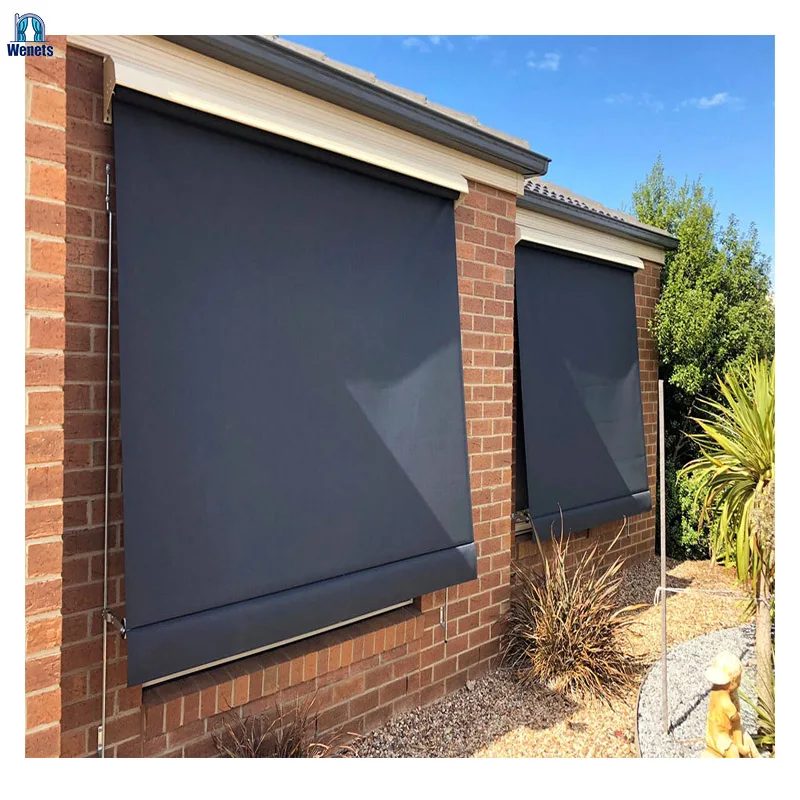 Windproof and Waterproof Outdoor Roller Blinds for Windows Electric  Full Blackout