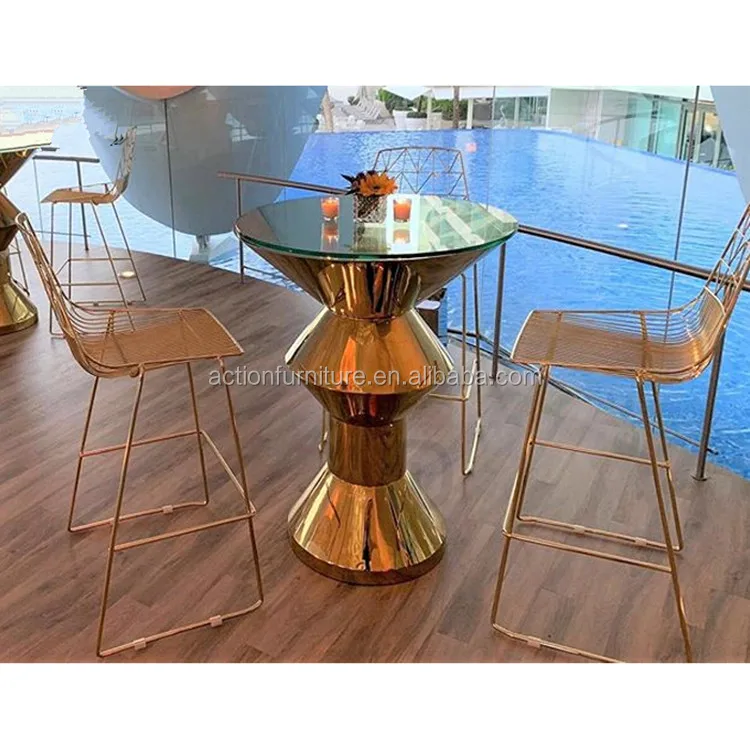 Furniture factory hot sale  bar table with round base for wedding hotel high club banquet
