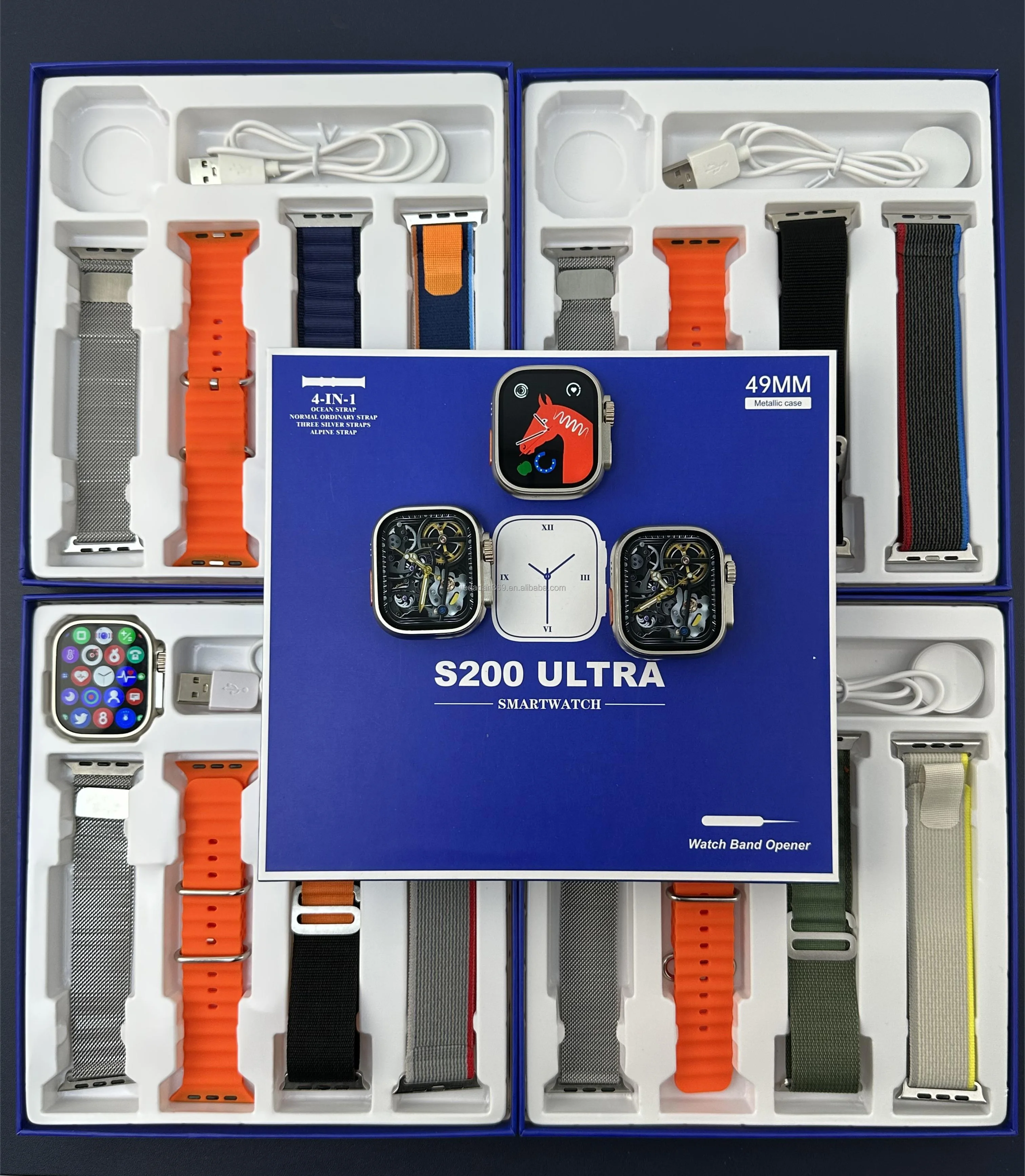 2023 Newest s200 Ultra smart watch 1.99 inch screen rotation dual buttons Hiwatch pro S8 IWO smart watch s200 Ultra