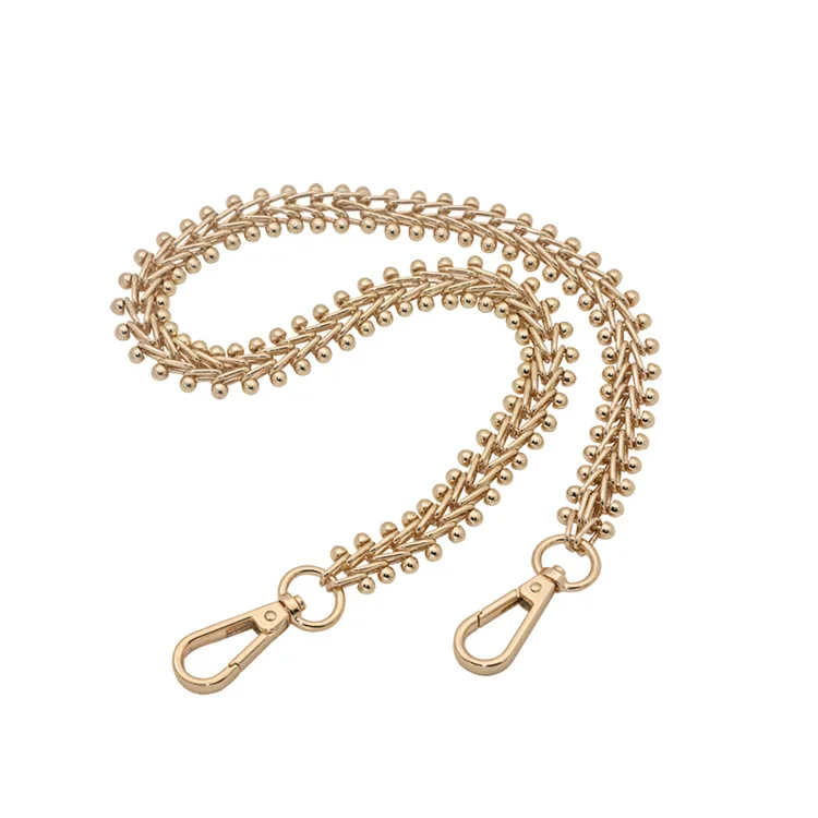 BC029 High-end Fancy Bag Chain Gold Durable Metal Chains For Handbag Handles Light Gold Bag Strap Hardware