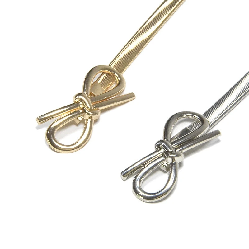 Women Elastic Metal Chain Belt Women Waist Gold Chain Belts Buckle Waist Belts For Ladies Dresses Waistband