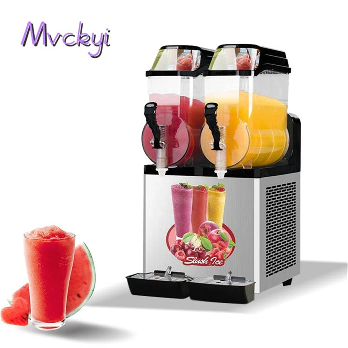 Mvckyi Double Tank Margarita Commercial Stainless Steel Ice Drink Beverage Machine Slushy Machine frozen slush machine