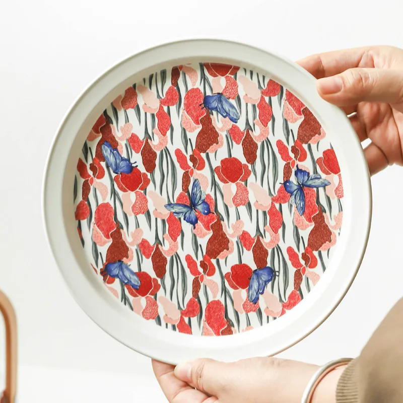 Restaurant home decorative fancy flower round shape porcelain wedding plate ceramic dinner plates