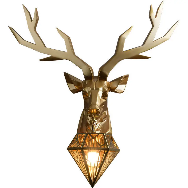 2022 Light Luxury Living Room Background Wall Hanging Decoration Beside Lamp Deer Wall Light
